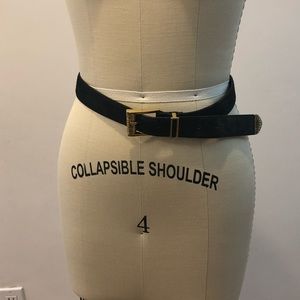 Black Felt Belt with Gold Buckle and End